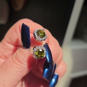 Green moissanite earrings